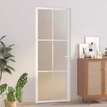 Innent&uuml;r 76x201,5 Cm Wei&szlig; Mattglas Und Aluminium Vidaxl