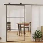 Vidaxl - Schiebet&uuml;r Esg-glas Und Aluminium 102x205 Cm Schwarz