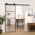 Vidaxl - Schiebet&uuml;r Mit Beschlag 76x205 Cm Esg-glas & Aluminium