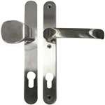 Alpertec - Schmalrahmengarnitur Oval Dr&uuml;cker/knopf Edelstahl Silber Beschl&auml;ge