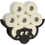 Toilettenpapierhalter Schaf Wand Schwarz Holz Toilettenrollenhalter Wc...