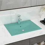 Luxus-waschbecken Mit Hahnloch Matt-hellgr&uuml;n 60x46 Cm Keramik Vidaxl
