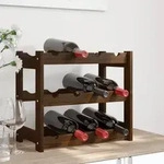 Weinregal F&uuml;r 12 Flaschen Braun Massivholz Kiefer Vidaxl