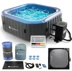 Juskys&reg; Whirlpool Spaluxe Inkl. Led-beleuchtung &ndash; Aufblasbar, 130 Sprudeld&uuml;sen,