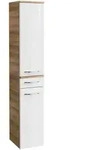 Fackelmann - Milano Hochschrank - Wei&szlig; Hochglanz - Ast Eiche