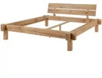 Balkenbett Wildeiche 200x200 Bianco Ge&ouml;lt Jangali 113