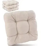 4er Set Premium Stuhlkissen Natur Highlux Sk, 40x40x8cm
