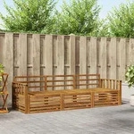 Vidaxl Outdoor Sofa Set 3 Pcs Natural Solid Acacia Wood
