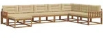 Outdoor-sofagarnitur Mit Kissen 8 Pcs Natur Und Beige Vidaxl