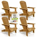 Juskys&reg; Garten Liegestuhl Korfu 4er Set &ndash; Aus Akazienholz, Klappbar, 85x69x94 Cm,
