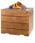Mania Feuertisch Lounge&dining 19,5 Kw Quadratisch 76x76x67,5 Cm Teakholz/grau -