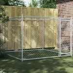 Hundezwinger Mit T&uuml;r Grau 2x2x1,5 M Verzinkter Stahl Vidaxl