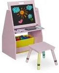Relaxdays - Kinderregal Mit Tafel, Spielzeugregal Mit 2 F&auml;chern & Stoffbox, Hbt: