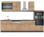 Vicco - K&uuml;chenzeile Fame-line, Goldkraft Eiche/anthrazit, 300 Cm Mit Hochschrank,