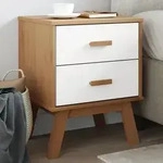 Nachttisch Olden Wei&szlig; Und Braun Massivholz Kiefer Vidaxl