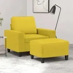 Sessel Mit Fu&szlig;st&uuml;tze Hellgelb 60 Cm Stoff