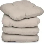 4er Set Beautissu Lisa Stuhlkissen 40x40x8 Cm Taupe