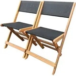 Klappstuhl Aus Exotischem Holz Seoul - Maple - Schwarz - Satz Von 2