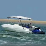 Bimini Dach Mit 4 B&ouml;gen Und Mesh-seitenw&auml;nden 243x(170-182)x137 Cm
