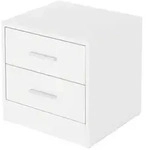Ml-design Nachttisch Mit 2 Schubladen, Wei&szlig;, Aus Holz, 38 X 37 X 34 Cm, Alu...