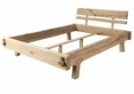 Balkenbett Eiche 140x200 Natur Ge&ouml;lt Oak Heart 01