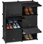Relaxdays - Schuhschrank, Steckschrank Mit T&uuml;ren, Hxbxt: 95 X 85 X 31,5 Cm, 12