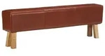 Bank Turnbock-design 160cm Braun Echtleder Massivholz Akazie Vidaxl