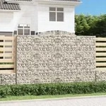 Gabionen Mit Hochbogen 4 Stk. 300x30x200/220cm Verzinktes Eisen Vidaxl