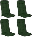 Beautissu 4er Set Hochlehner Auflage Flair Hl 120x50x8 Cmdunkelgr&uuml;n