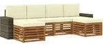 Sofagarnituren 6 Pcs Natur Und Creme Massivholz Akazie Vidaxl