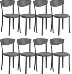 Esszimmerstuhl 8er Set Vieste Dunkelgrau