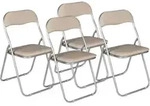 Dmora - Set Aus Vier Klappst&uuml;hlen, Beige Farbe, Ma&szlig;e 43 X 47 X 78 Cm