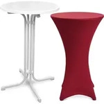 Outdoor Stehtisch Bellini, Klappbar, &Oslash;80cm, Bordeaux, Mit Husse