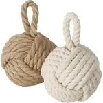 Spetebo - T&uuml;rstopper Jute Knoten 2er Set In Creme Und Beige - 14 Cm -...
