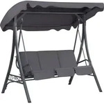 Beliani - Hollywoodschaukel Grau Stahl Sonnendach Verstellbar Kissen Outdoor...