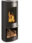 Kaminofen Typ11381-motho Schw./gussgr.holzfach Rund 8kw