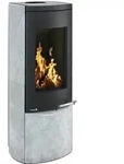 Kaminofen Typ11381-motho Schwarz Naturst. Rund 8kw