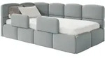 Selsey Cloudy &ndash; Kinderbett 120 Cm, Bettkasten, 2x Rausfallschutz, Velours, Links,