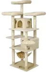 Wiltec - Kratzbaum Beige Mit Pfotenmotiv 172 Cm, Katzenkratzbaum Mit...