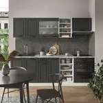 Vicco - K&uuml;chenzeile R-line, Anthrazit Landhaus/wei&szlig;, 240 Cm Ohne Arbeitsplatte