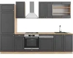 Vicco - K&uuml;chenzeile Fame-line, Anthrazit Landhaus/goldkraft Eiche, 300 Cm Ohne