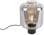 Design Tischlampe Schwarz Mit Rauchglas - Qara