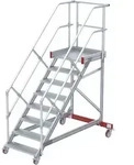 Euroline 513 Wartungsb&uuml;hne 45&deg; 600mm Stufenbreite 8 Stufen Alu Gerieft