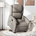 Elektrischer Massagesessel Mit Aufstehhilfe Taupe Stoff - Vidaxl