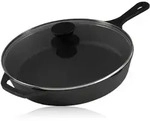 Bbq-toro Gusseisen Grillpfanne &Oslash; 26 Cm Mit Glasdeckel Bratpfanne