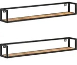 Wandregale 2 Stk. 120 Cm Raues Mangoholz - Vidaxl