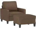 Sessel Mit Hocker Braun 60 Cm Stoff Vidaxl