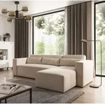 Fun Moebel - Ecksofa Schlafsofa Waldo Stoff Brooklyn Pearl Ottomane Rechts