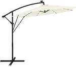 Ml-design Ampelschirm &Oslash;300 Cm Mit Led Solar, Beige, Alu Sonnenschirm Mit Kurbel,