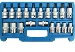 Sw-stahl Schraubendreheins&auml;tze T Und E-profil, 19-teilig, 1/2 Zoll T 30 - T 70 / E